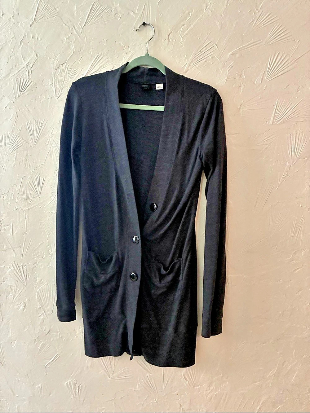 Black Button-Front Cardigan